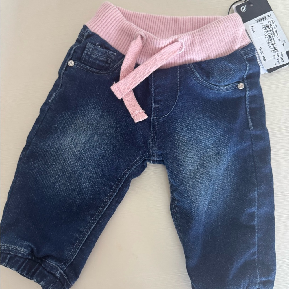 Guess Baby Blue and Pink Elastic Waist Jeans NWT
